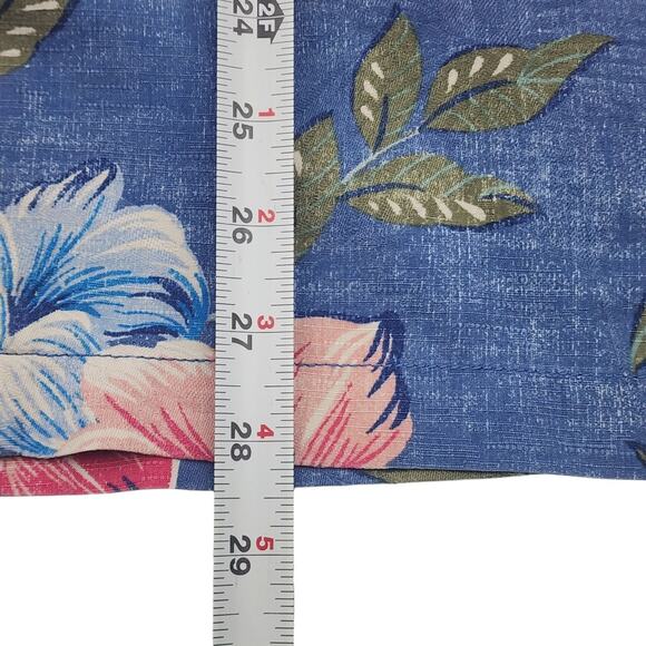 Tommy Bahama Silk Shirt Blue Hibiscus Short Sleeve Hawaiian Floral Mens M - Picture 8 of 11